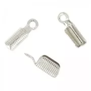 Rounded end clip 2mm silver tone x15