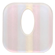 Acetate 21 mm hollow square pendant - Striped Transparent AB x1