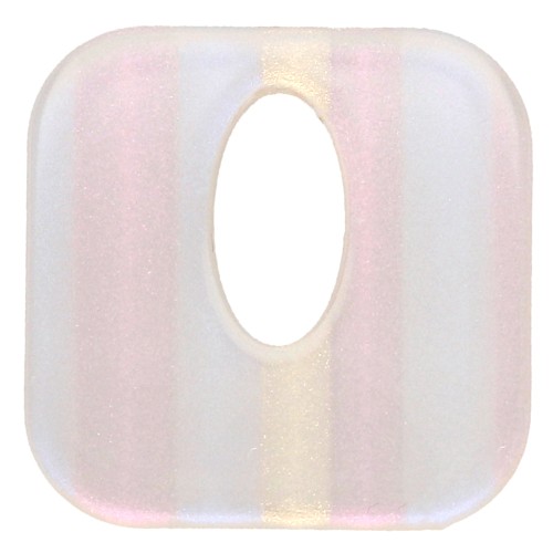 Acetate 21 mm hollow square pendant - Striped Transparent AB x1