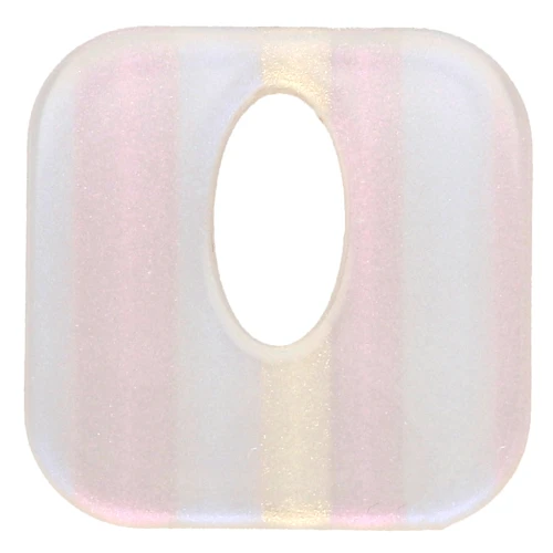 Acetate 21 mm hollow square pendant - Striped Transparent AB x1