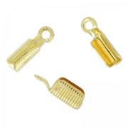 Rounded end clip 2mm Gold tone x15