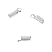 Rounded end clip 1mm silver tone x20|raw }}
