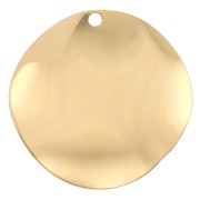 21 mm Round Wavy Pendant - Fine gold plated x1