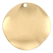 21 mm Round Wavy Pendant - Fine gold plated x1