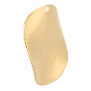 21 mm Round Wavy Pendant - Fine gold plated x1