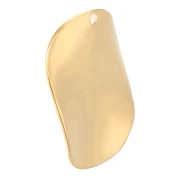 21 mm Round Wavy Pendant - Fine gold plated x1