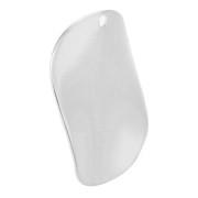 21 mm Round Wavy Pendant - Fine silver plated x1