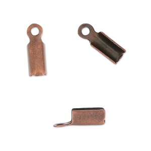 Rounded end clip 1mm old copper tone x20