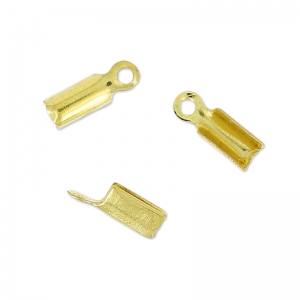 Rounded end clip 1mm Gold tone x20