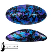 Jet - Athos 3D by Puca® oval glass cabochon, 20x10 mm - Enamel Blue x1 Athos 3D by Puca® oval glass cabochon, 20x10 mm - Enamel Blue x1