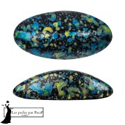 Athos 3D by Puca® oval glass cabochon, 20x10 mm - Enamel Blue Yellow x1