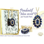 Athos 3D by Puca® oval glass cabochon, 20x10 mm - Enamel Blue Yellow x1