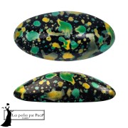 Jet - Athos 3D by Puca® oval glass cabochon, 20x10 mm - Enamel Green x1 Athos 3D by Puca® oval glass cabochon, 20x10 mm - Enamel Green x1