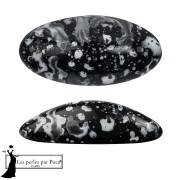Athos 3D by Puca® oval glass cabochon, 20x10 mm - Enamel Grey x1