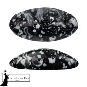 Athos 3D by Puca® oval glass cabochon, 20x10 mm - Enamel Grey x1
