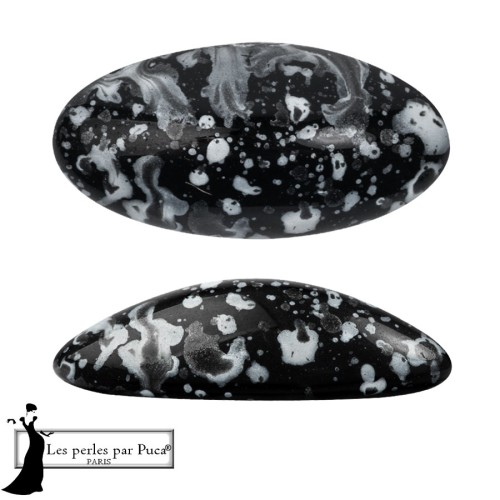 Athos 3D by Puca® oval glass cabochon, 20x10 mm - Enamel Grey x1