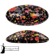 Jet - Athos 3D by Puca® oval glass cabochon, 20x10 mm - Enamel Orange x1 Athos 3D by Puca® oval glass cabochon, 20x10 mm - Enamel Orange x1