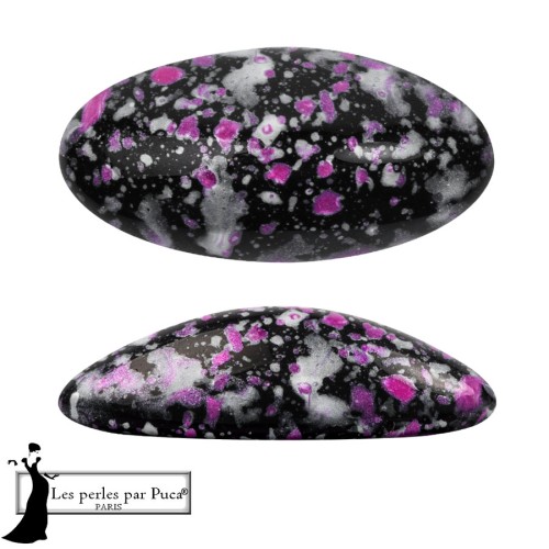 Athos 3D by Puca® oval glass cabochon, 20x10 mm - Enamel Pink x1