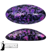 Athos 3D by Puca® oval glass cabochon, 20x10 mm - Enamel Purple and Pink x1