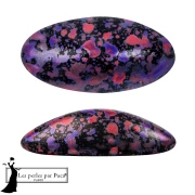 Athos 3D by Puca® oval glass cabochon, 20x10 mm - Enamel Purple and Red x1