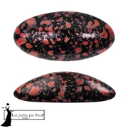 Athos 3D by Puca® oval glass cabochon, 20x10 mm - Enamel Red x1