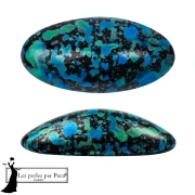 Athos 3D by Puca® oval glass cabochon, 20x10 mm - Turquoise Enamel x1