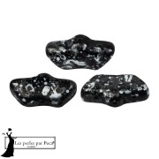 Jet - Delos® Glass Beads by Puca® 6x11 mm - Enamel Grey x10g Delos® Glass Beads by Puca® 6x11 mm - Enamel Grey x10g