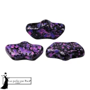 Delos® Glass Beads by Puca® 6x11 mm - Enamel Purple and Pink x10g