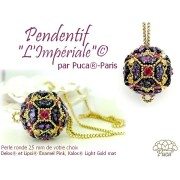 Delos® Glass Beads by Puca® 6x11 mm - Enamel Purple and Pink x10g