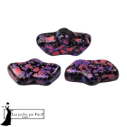 Delos® Glass Beads by Puca® 6x11 mm - Enamel Purple and Red x10g