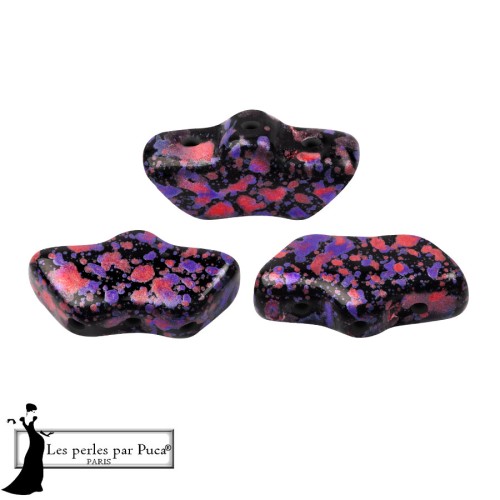 Delos® Glass Beads by Puca® 6x11 mm - Enamel Purple and Red x10g