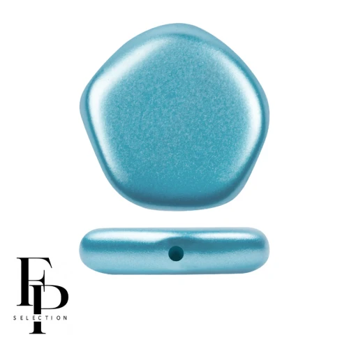 Glass bead pentagon 15x15 mm The Cute Polygon - Pastel Aqua x4