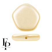Opaque White - Glass bead pentagon 15x15 mm The Cute Polygon - Pastel Cream x4 Glass bead pentagon 15x15 mm The Cute Polygon - Pastel Cream x4