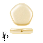 Glass bead pentagon 15x15 mm The Cute Polygon - Pastel Cream x4