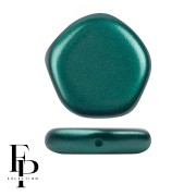 Glass bead pentagon 15x15 mm The Cute Polygon - Pastel Emerald x4
