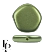 Glass bead pentagon 15x15 mm The Cute Polygon - Pastel Olivine x4