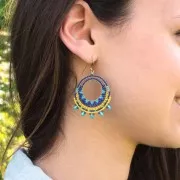 MiniDuo 2x4mm Blue Turquoise Picasso x10g