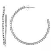 Gift - Zirconium oxide hoop earrings 51 mm - 316L stainless steel x2