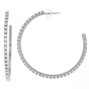 Gift - Zirconium oxide hoop earrings 51 mm - 316L stainless steel x2