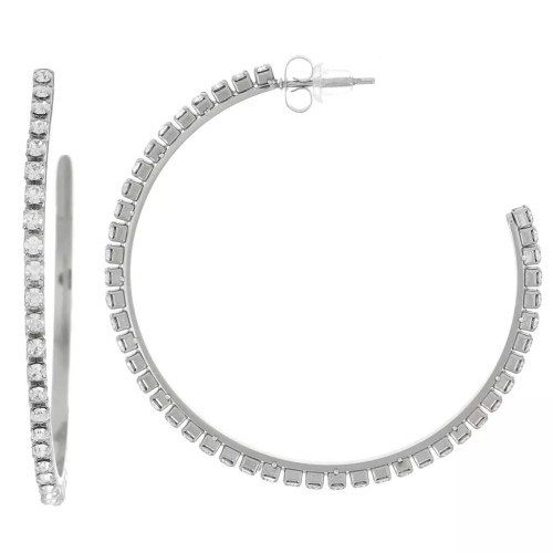 Gift - Zirconium oxide hoop earrings 51 mm - 316L stainless steel x2
