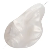 Irregular 34x21 mm acrylic bead - Pearlescent white x1