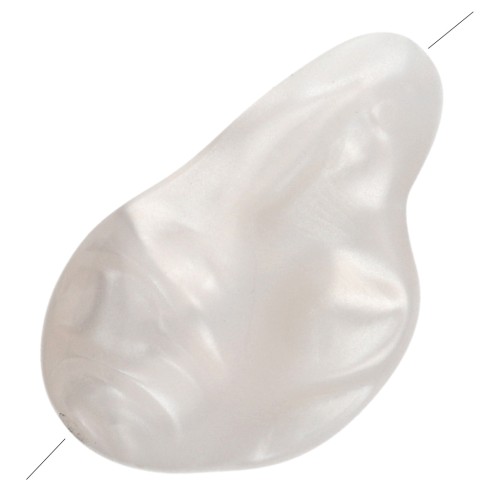 Irregular 34x21 mm acrylic bead - Pearlescent white x1