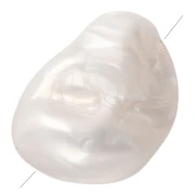 Irregular 30x23 mm acrylic bead - Pearlescent white x1