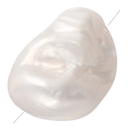 Irregular 30x23 mm acrylic bead - Pearlescent white x1