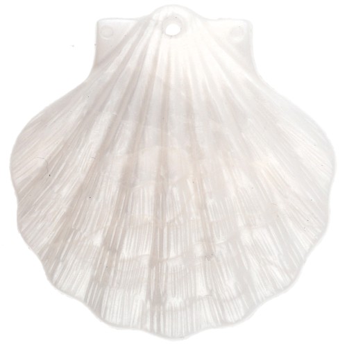 41x40 mm Acrylic Shell Pendant - Pearlescent White x1