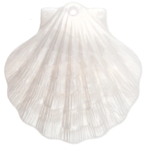 41x40 mm Acrylic Shell Pendant - Pearlescent White x1