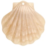 41x40 mm Acrylic Shell Pendant - Beige Pearl x1