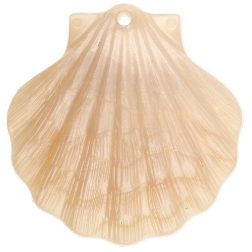 41x40 mm Acrylic Shell Pendant - Beige Pearl x1