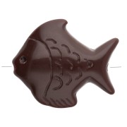25x30 mm acrylic fish bead - Dark brown x1