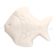 25x30 mm acrylic fish bead - Cream x1